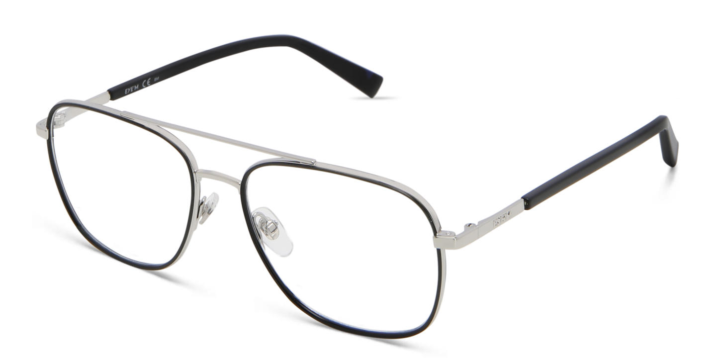 Shop EYE'M Wide Square Eyeglasses in Black online.