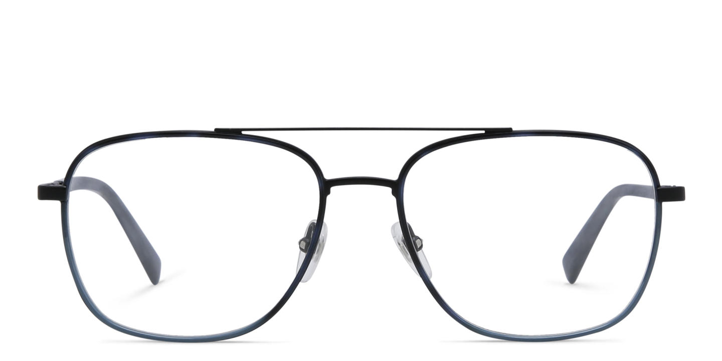 EYE'M Wide Square Eyeglasses in Blue – Product Photo 0