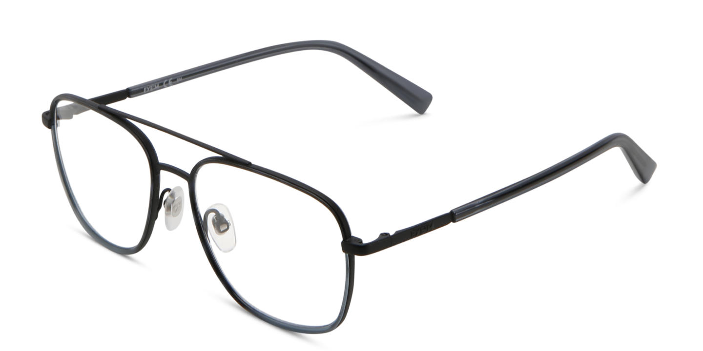 EYE'M Square Eyeglasses in Black – Product Photo 2