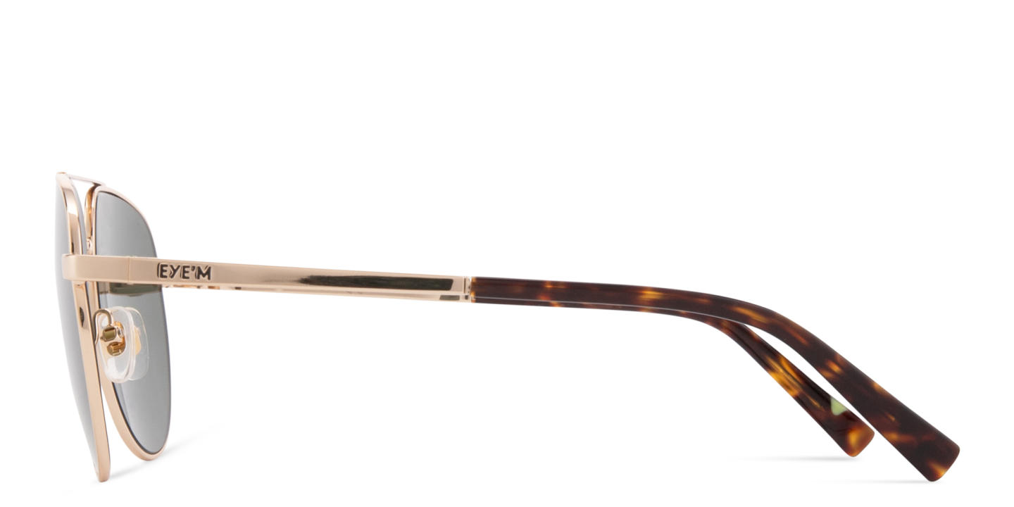 Shop EYE'M Aviator Sunglasses in Gold online.