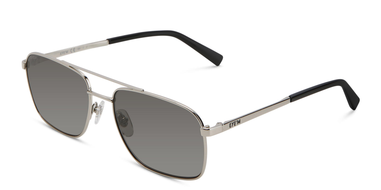 EYE'M Square Sunglasses in Silver – Product Photo 2