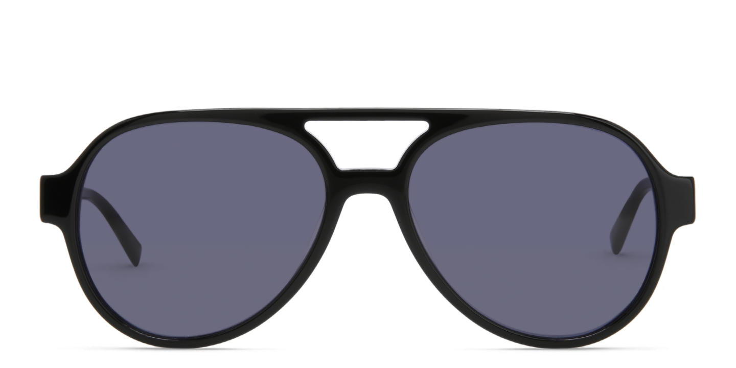 EYE'M Logo Signature Aviator Sunglasses in Black – Product Photo 0