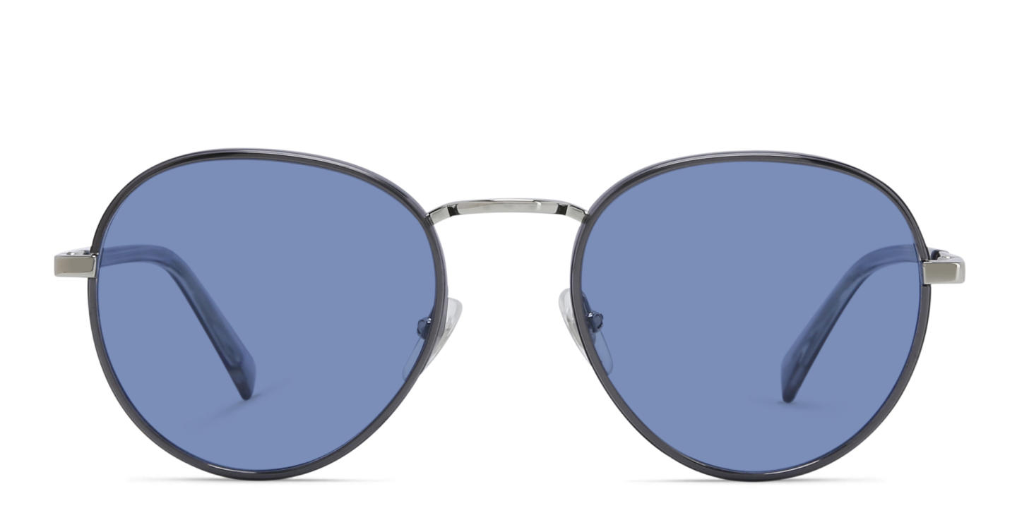 EYE'M Round Sunglasses in Silver – Product Photo 0