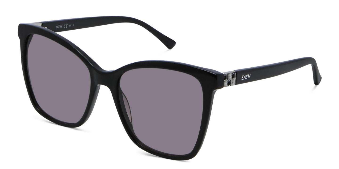 EYE'M Cat Eye Sunglasses in Black – Product Photo 2