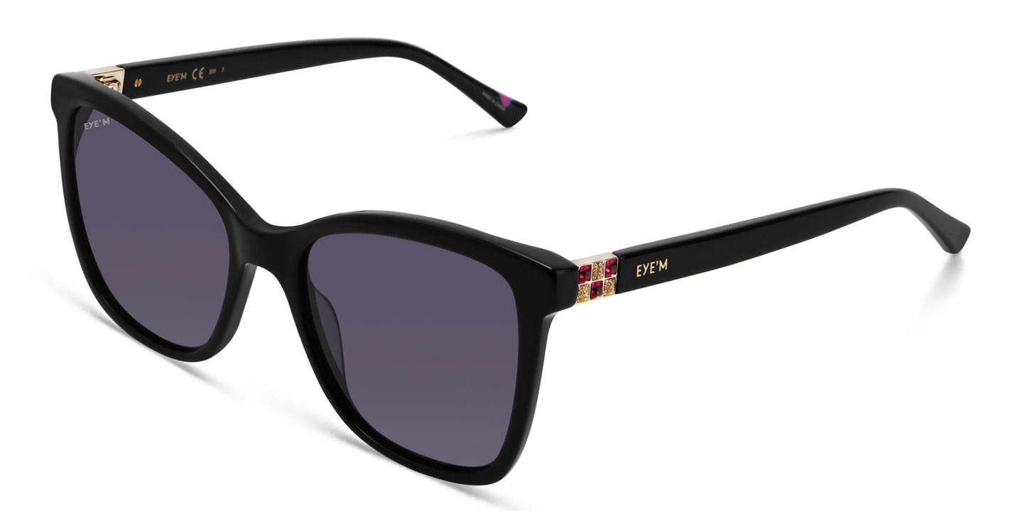 EYE'M Cat Eye Sunglasses in Black – Product Photo 3