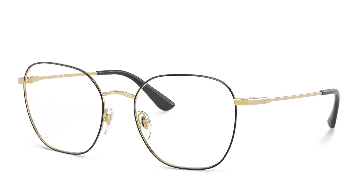 Vogue Eyewear Square Eyeglasses in Black Gold – Product Photo 1