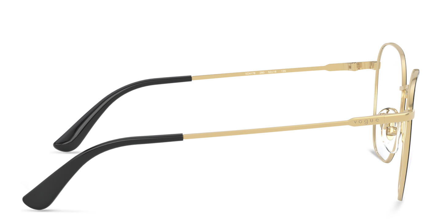 Vogue Eyewear Square Eyeglasses in Black Gold – Product Photo 2