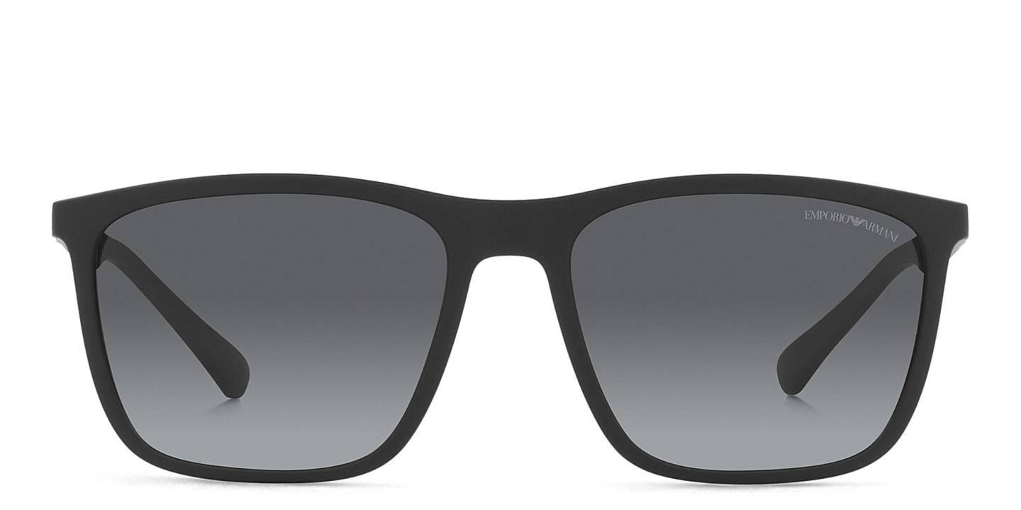 Emporio Armani Rectangle Sunglasses in Matte Black – Product Photo 0