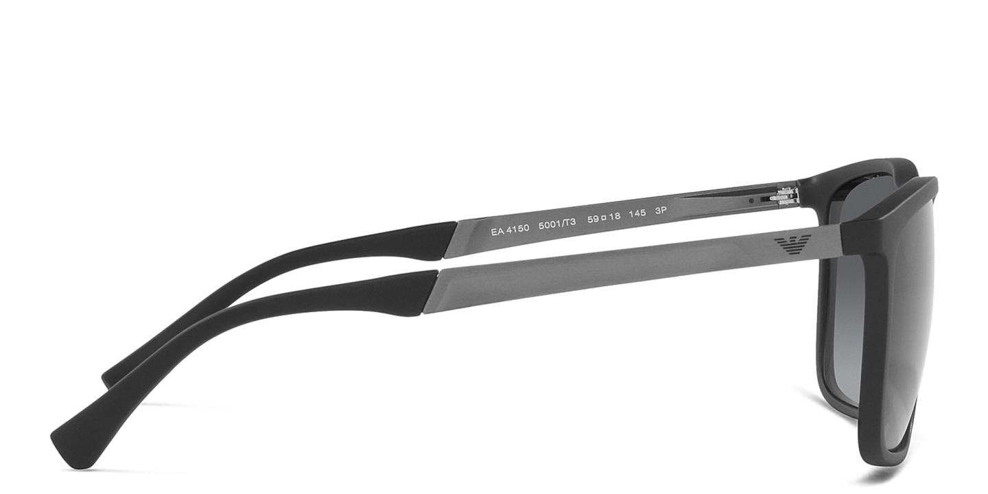 Emporio Armani Rectangle Sunglasses in Matte Black – Product Photo 2