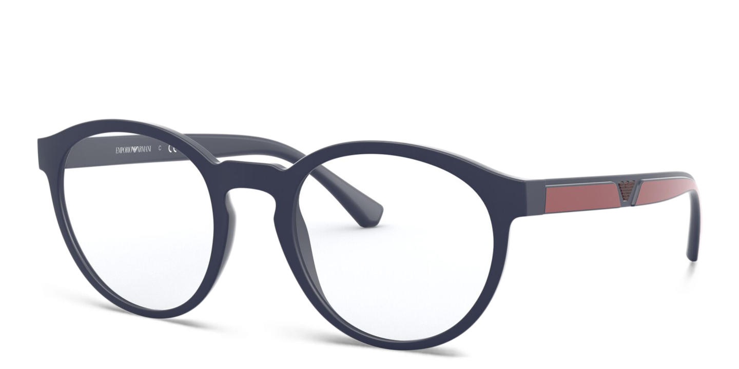 Emporio Armani Panthos Eyeglasses in Matte Blue – Product Photo 2