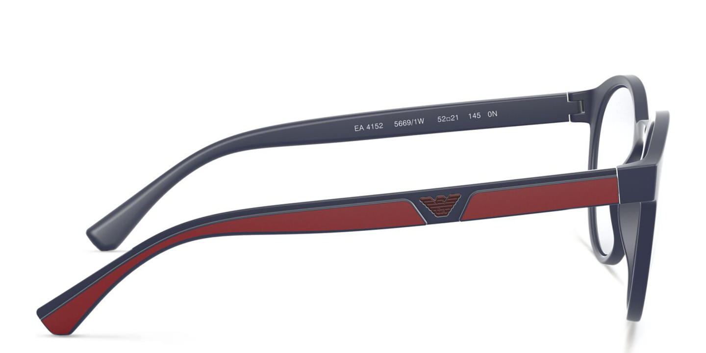 Emporio Armani Panthos Eyeglasses in Matte Blue – Product Photo 3