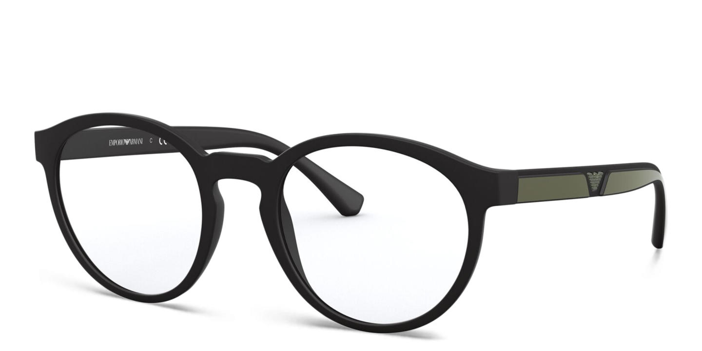 Emporio Armani Panthos Eyeglasses in Matte Black – Product Photo 2