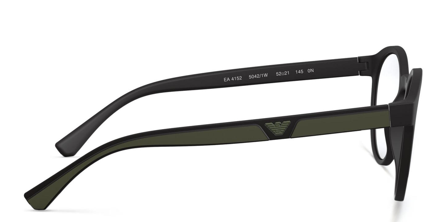 Emporio Armani Panthos Eyeglasses in Matte Black – Product Photo 3