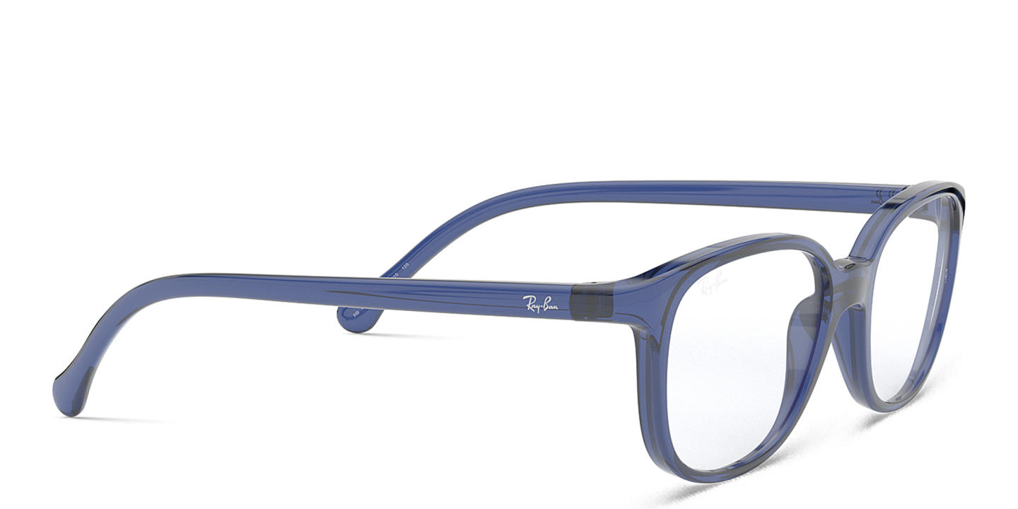 Ray-Ban Junior Kids Square Eyeglasses in Transparent Blue – Product Photo 3