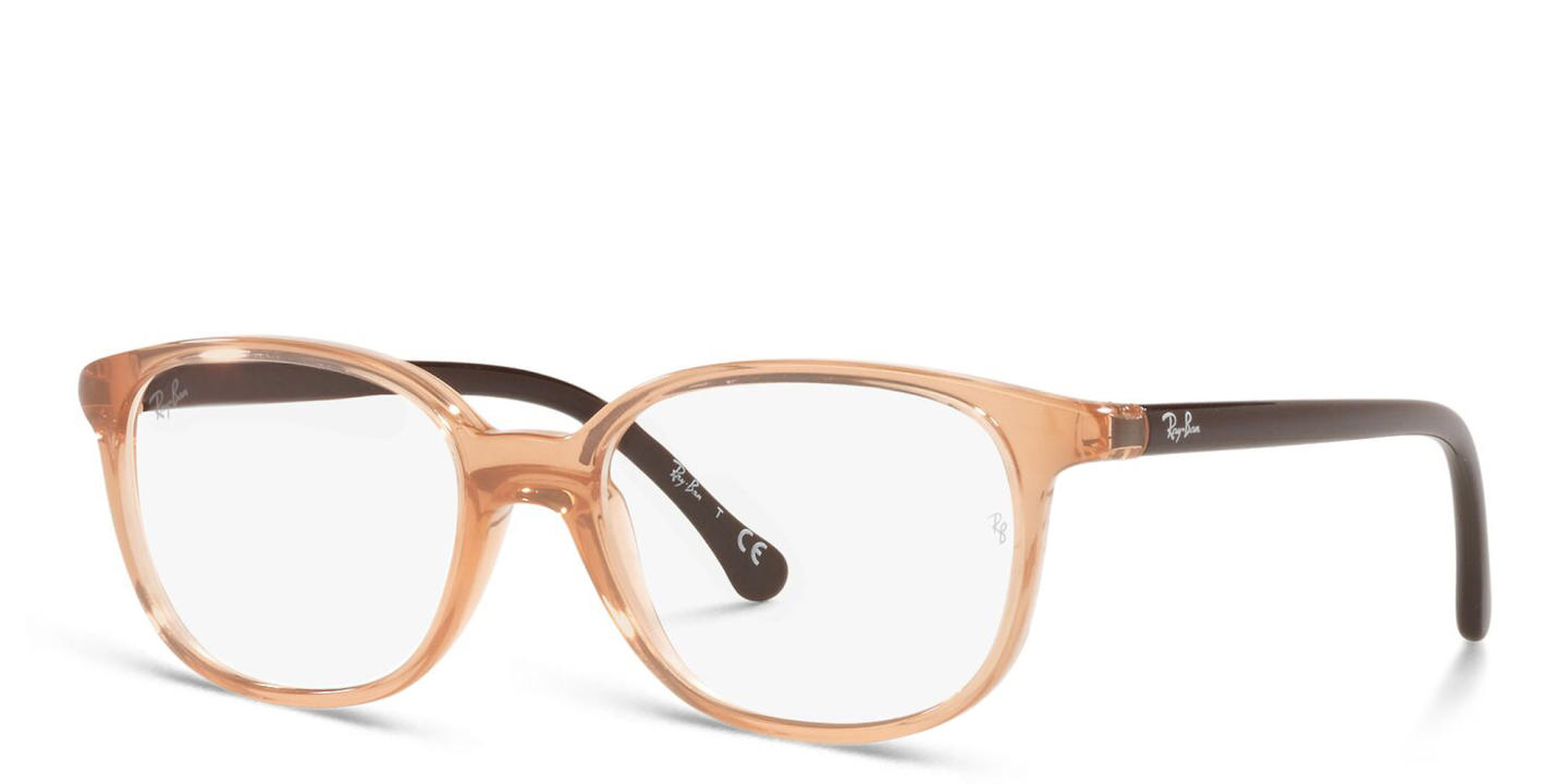 Ray-Ban Junior Kids Square Eyeglasses in Transparent Brown – Product Photo 1