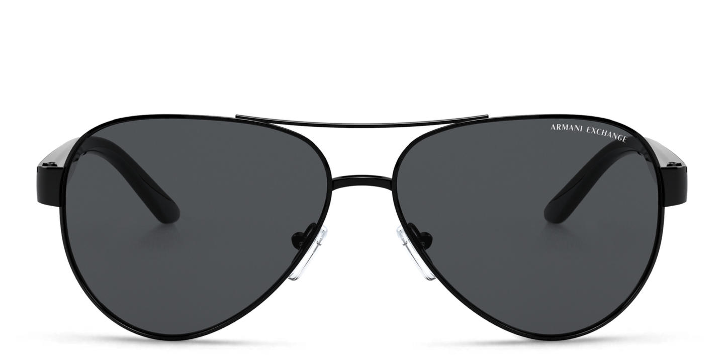 Armani Exchange Logo Signature Pilot Sunglasses in Black – Product Photo 0