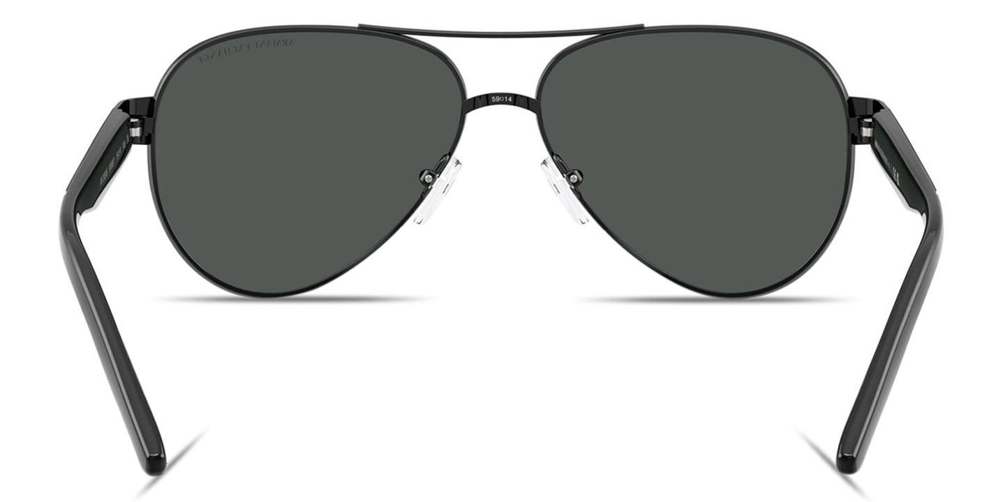 Armani Exchange Logo Signature Pilot Sunglasses in Black – Product Photo 3