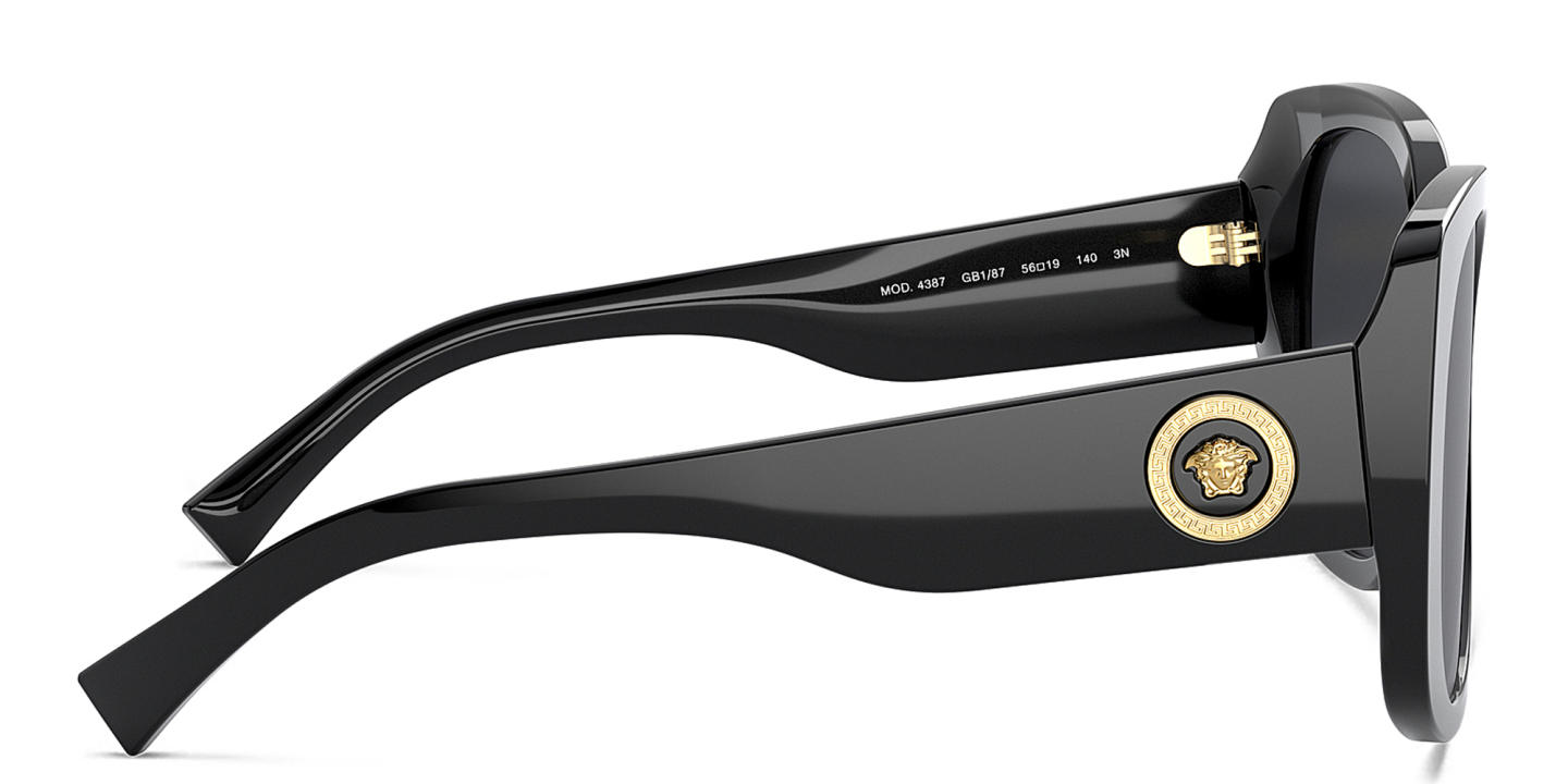 Shop VERSACE Medusa Oversized Sunglasses in Black online.