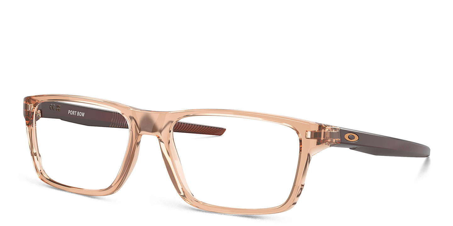 Shop Oakley Port Bow Rectangle Eyeglasses in Beige online.