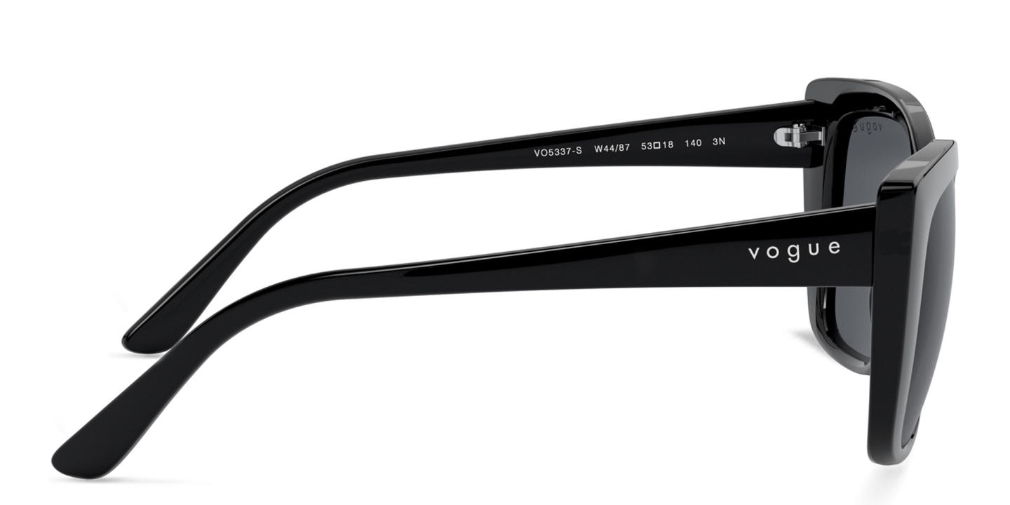 Shop Vogue Eyewear Logo Lettering Cat-Eye Sunglasses in Black online.