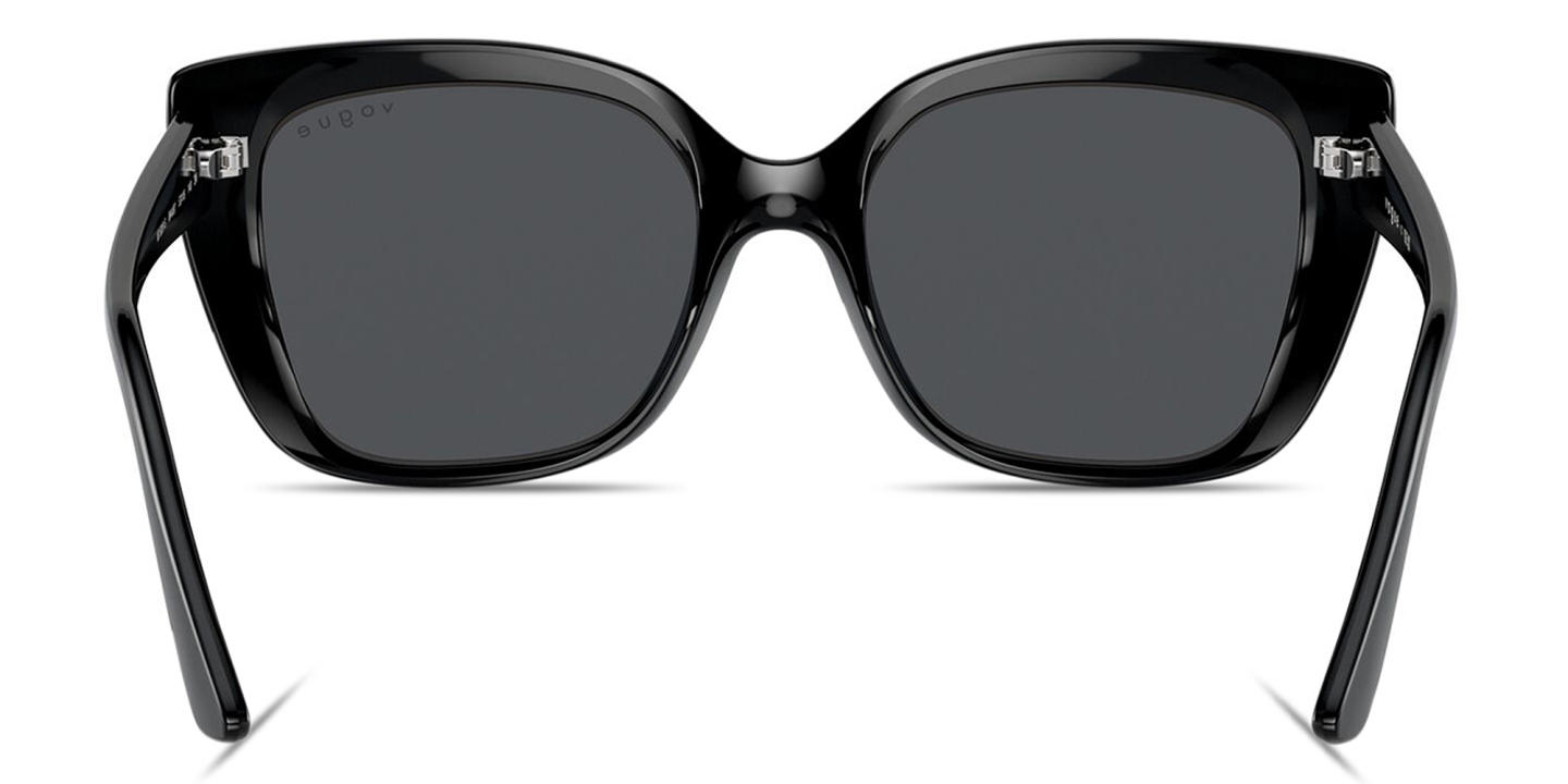 Shop Vogue Eyewear Logo Lettering Cat-Eye Sunglasses in Black online.