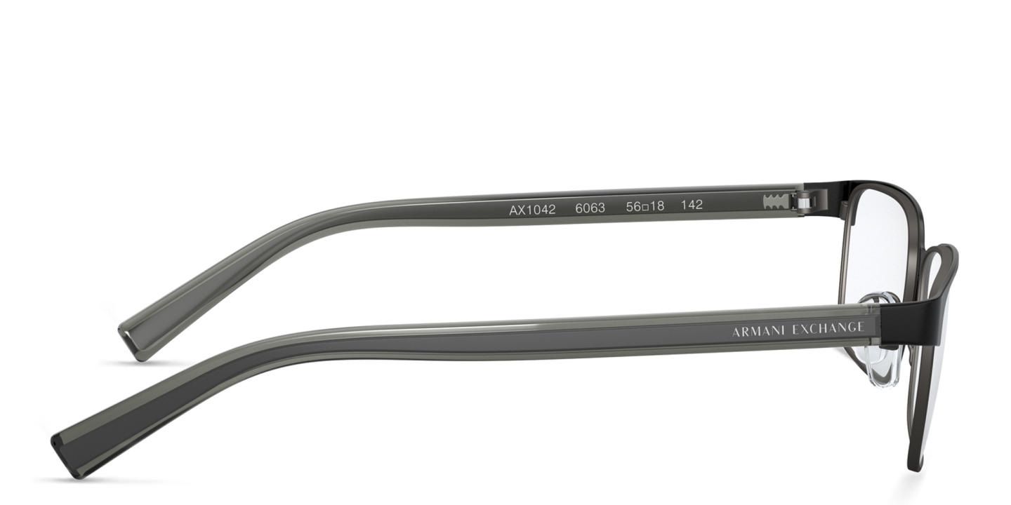 Armani Exchange Logo Lettering Wide Rectangle Eyeglasses in Black – Product Photo 2