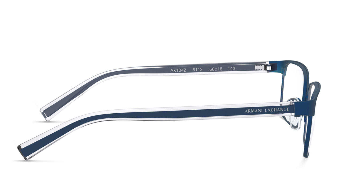 نظارات طبية مستطيلة واسعة من أرماني إكستشينج بلون أزرق داكن - صورة المنتج 2