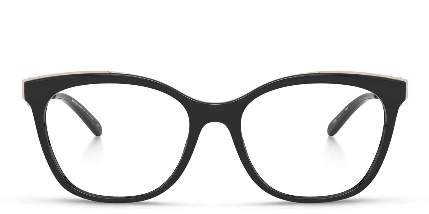 Shop Michael Kors Square Eyeglasses in Gold online.