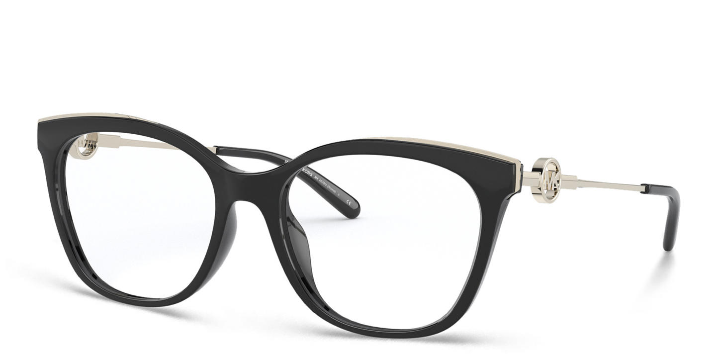 Shop Michael Kors Square Eyeglasses in Gold online.