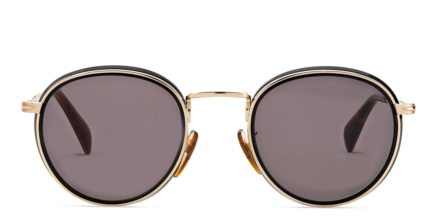 Shop DAVID BECKHAM Panthos Sunglasses in Black Gold online.