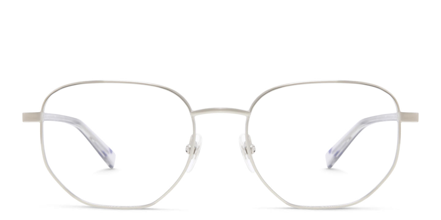 EYE'M Irregular Eyeglasses in Silver – Product Photo 0