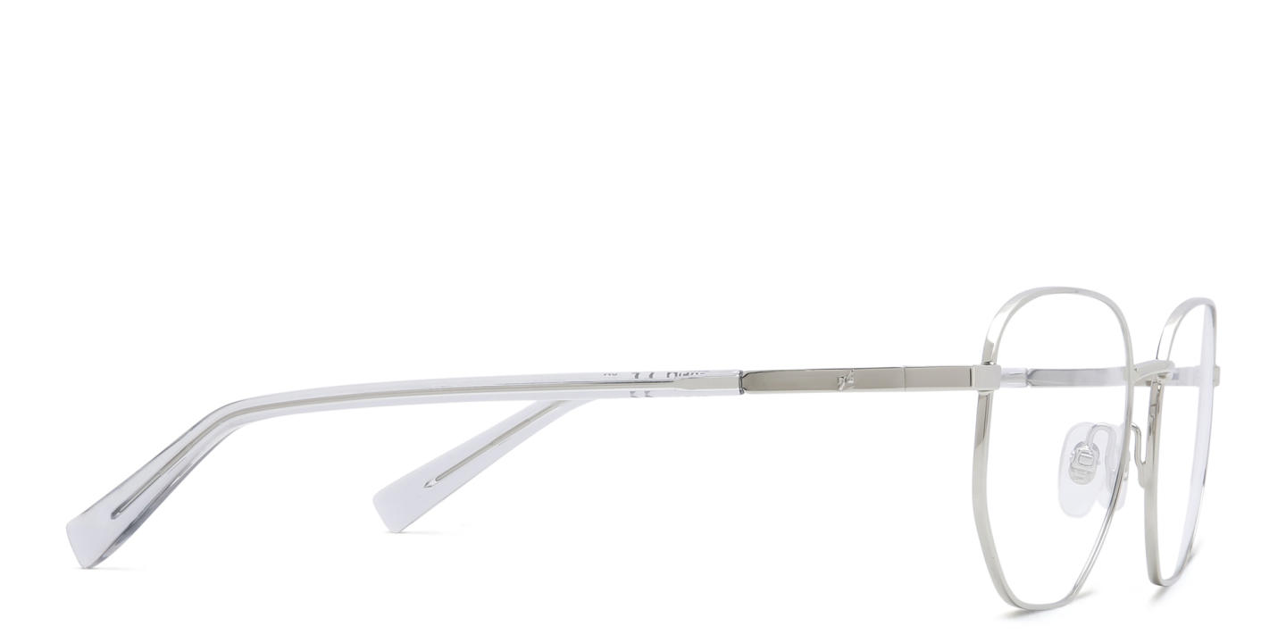 EYE'M Irregular Eyeglasses in Silver – Product Photo 3