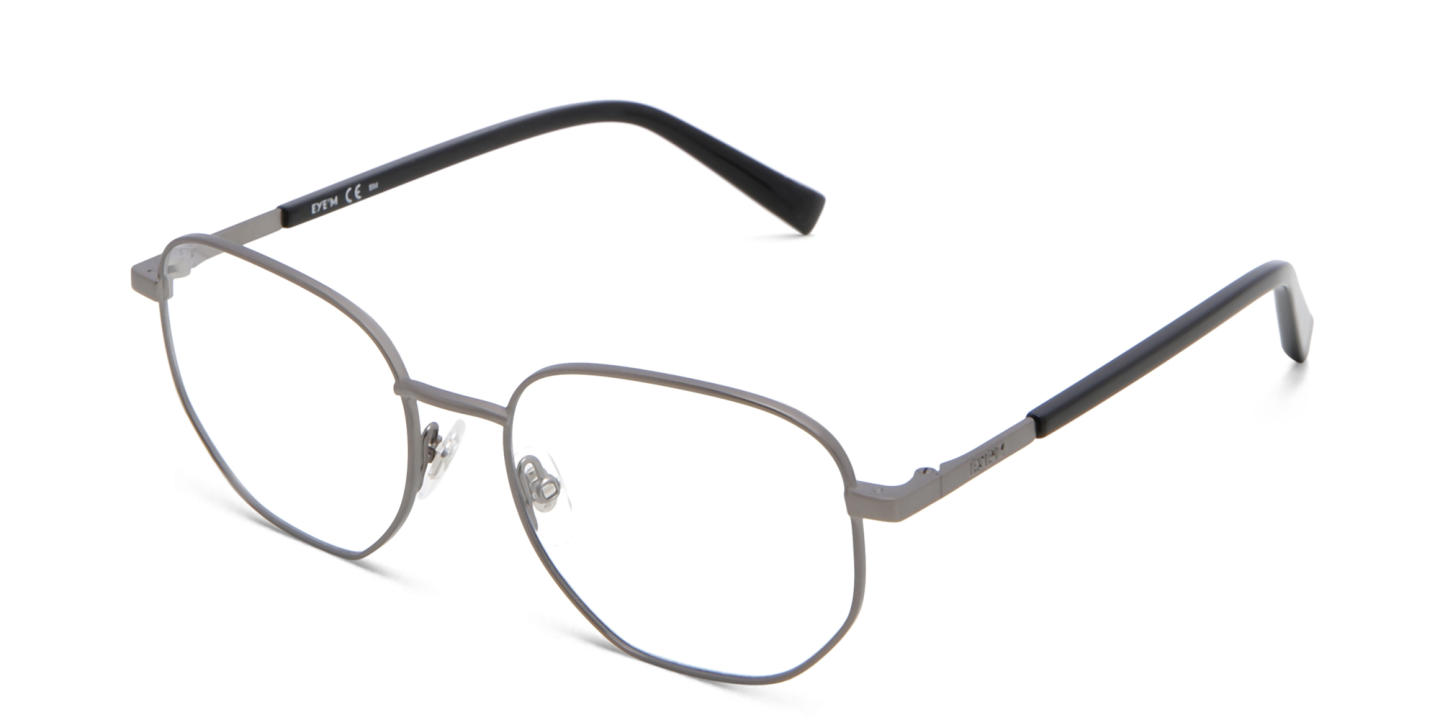 EYE'M Irregular Eyeglasses in Gunmetal – Product Photo 2