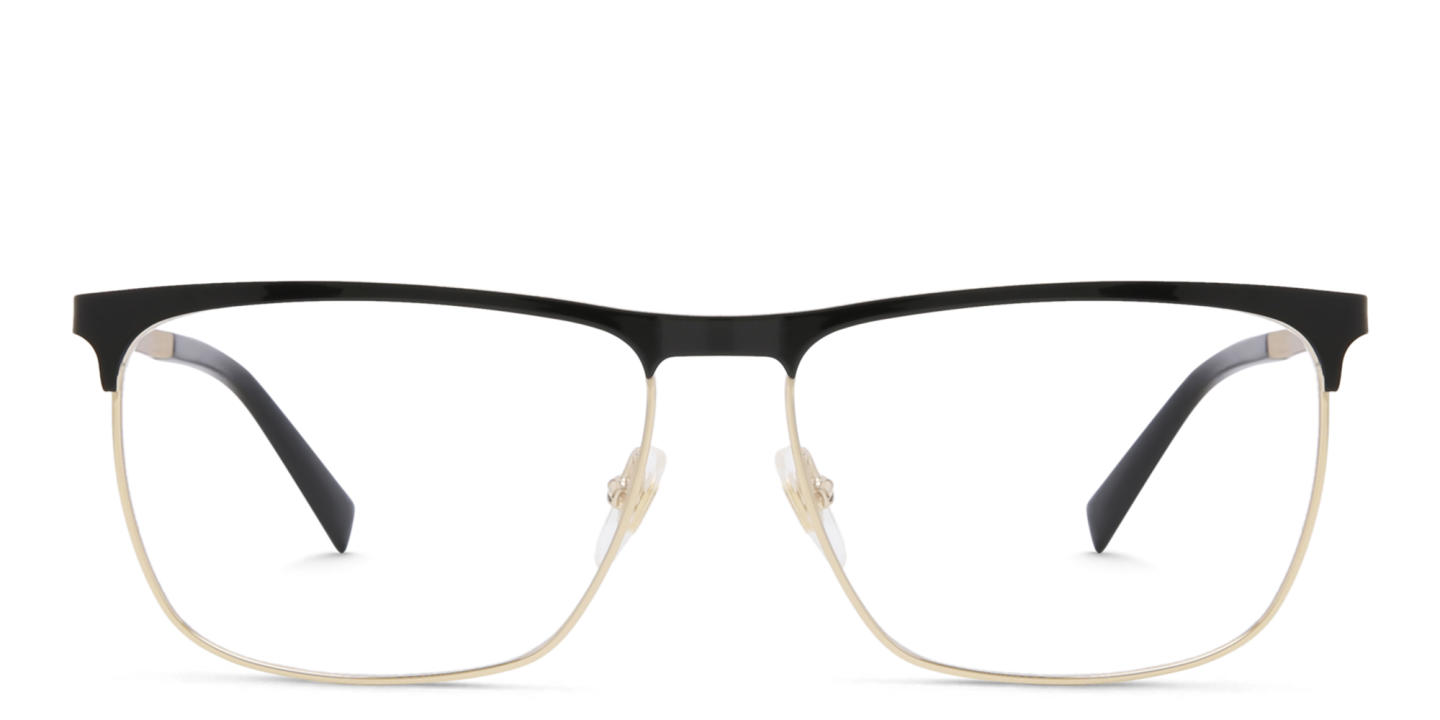 EYE'M Wide Rectangle Eyeglasses in Black – Product Photo 0