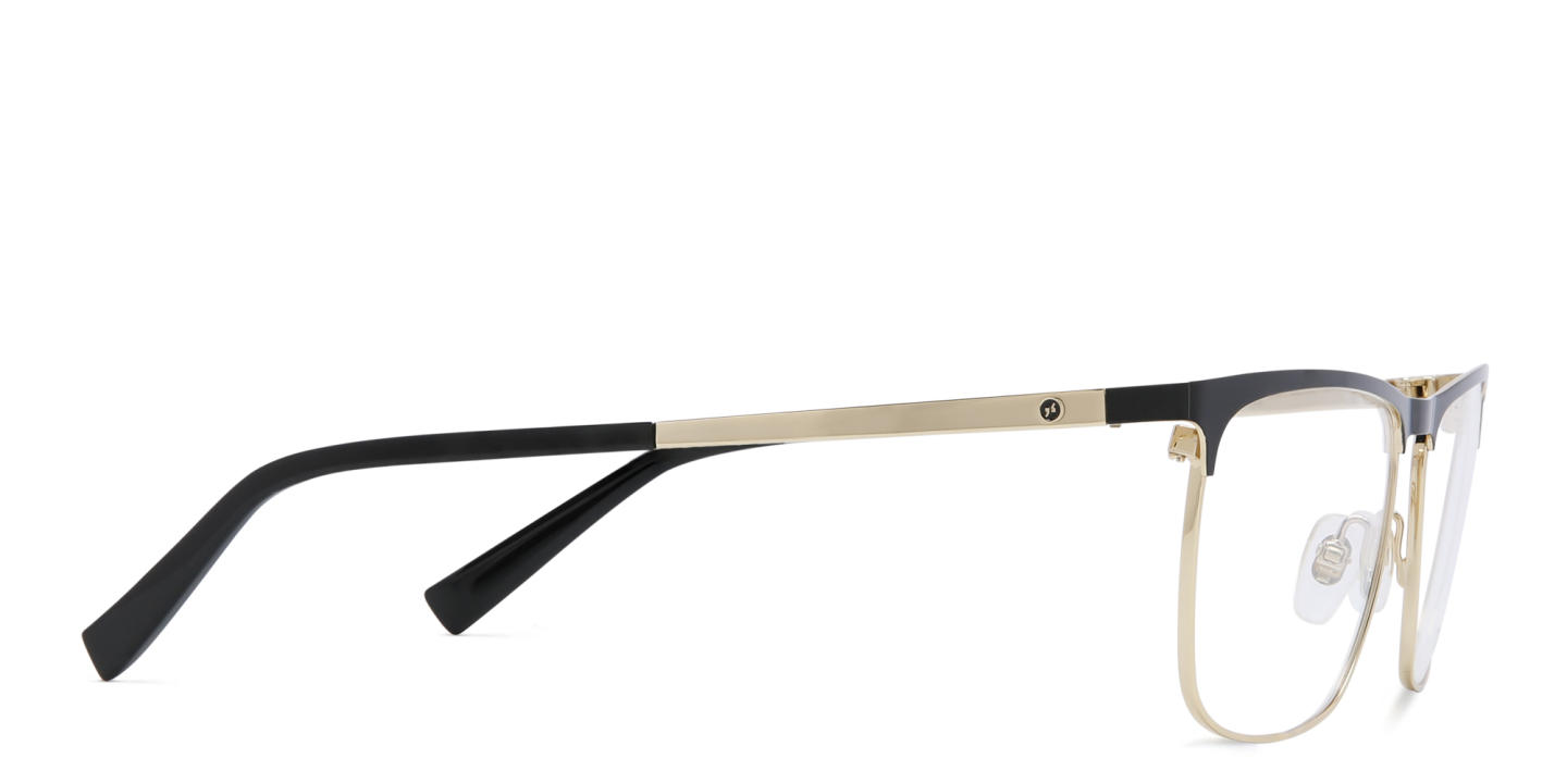 EYE'M Wide Rectangle Eyeglasses in Black – Product Photo 3