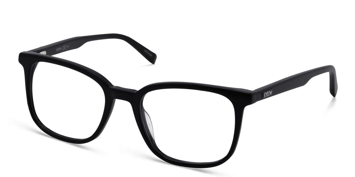 EYE'M Square Eyeglasses in Black – Product Photo 2
