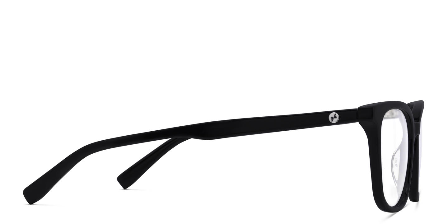 EYE'M Square Eyeglasses in Black – Product Photo 3