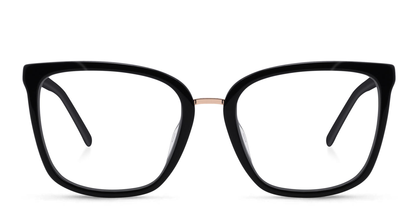 EYE'M Square Eyeglasses in Black – Product Photo 0