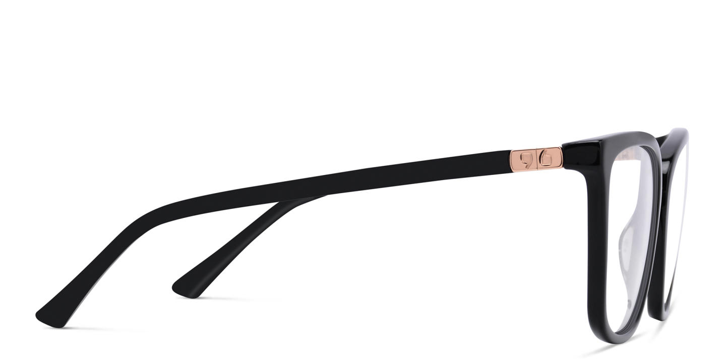 EYE'M Square Eyeglasses in Black – Product Photo 3