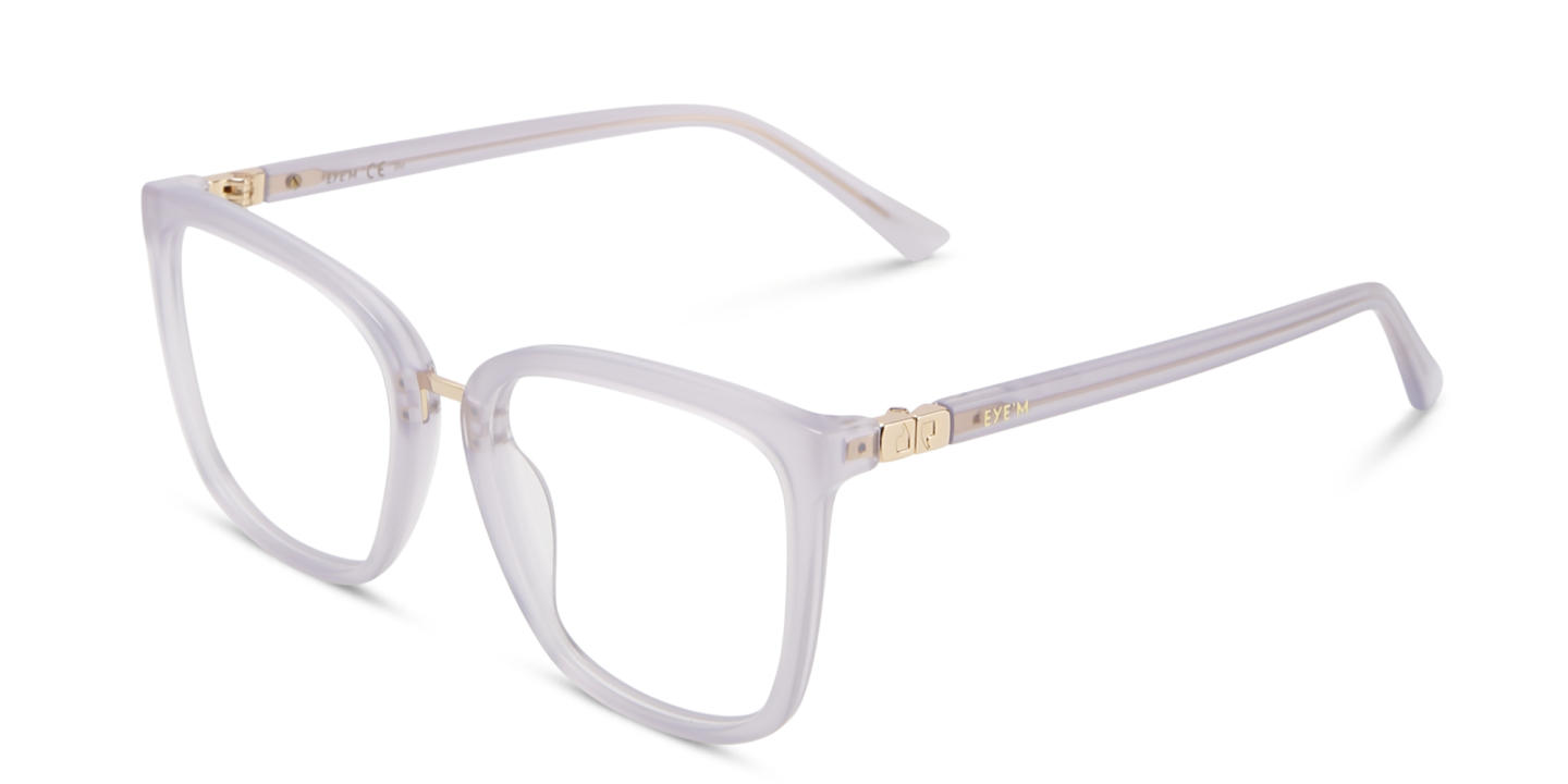 EYE'M Square Eyeglasses in Purple – Product Photo 2