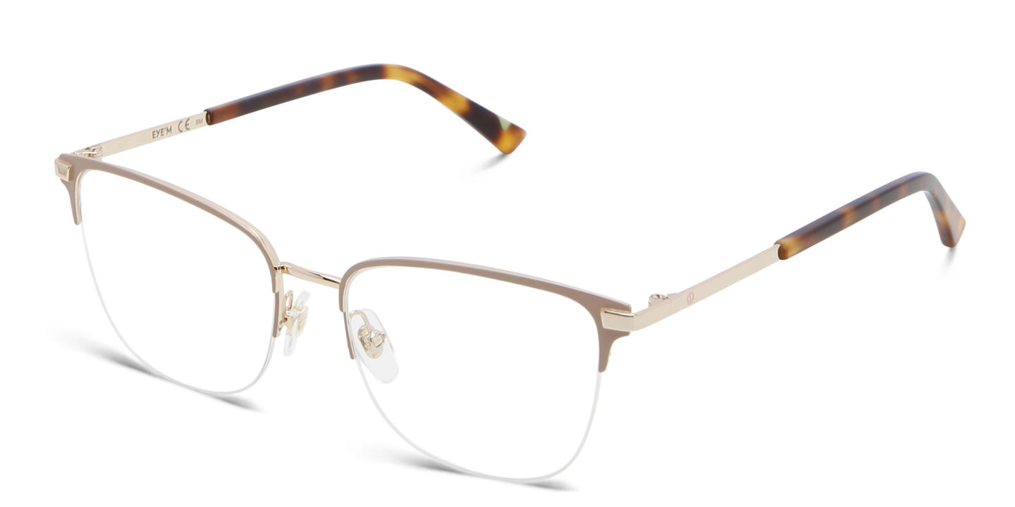 EYE'M Half Rim Cat Eye Eyeglasses in Nude – Product Photo 2