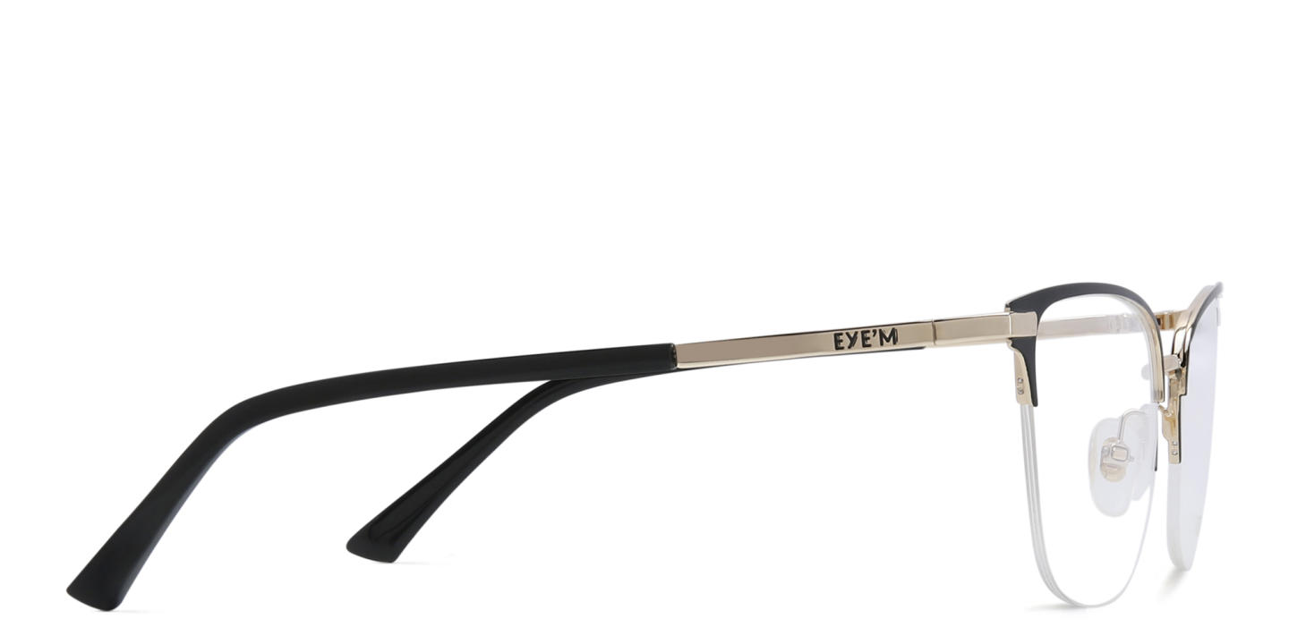EYE'M Half Rim Cat Eye Eyeglasses in Black – Product Photo 3