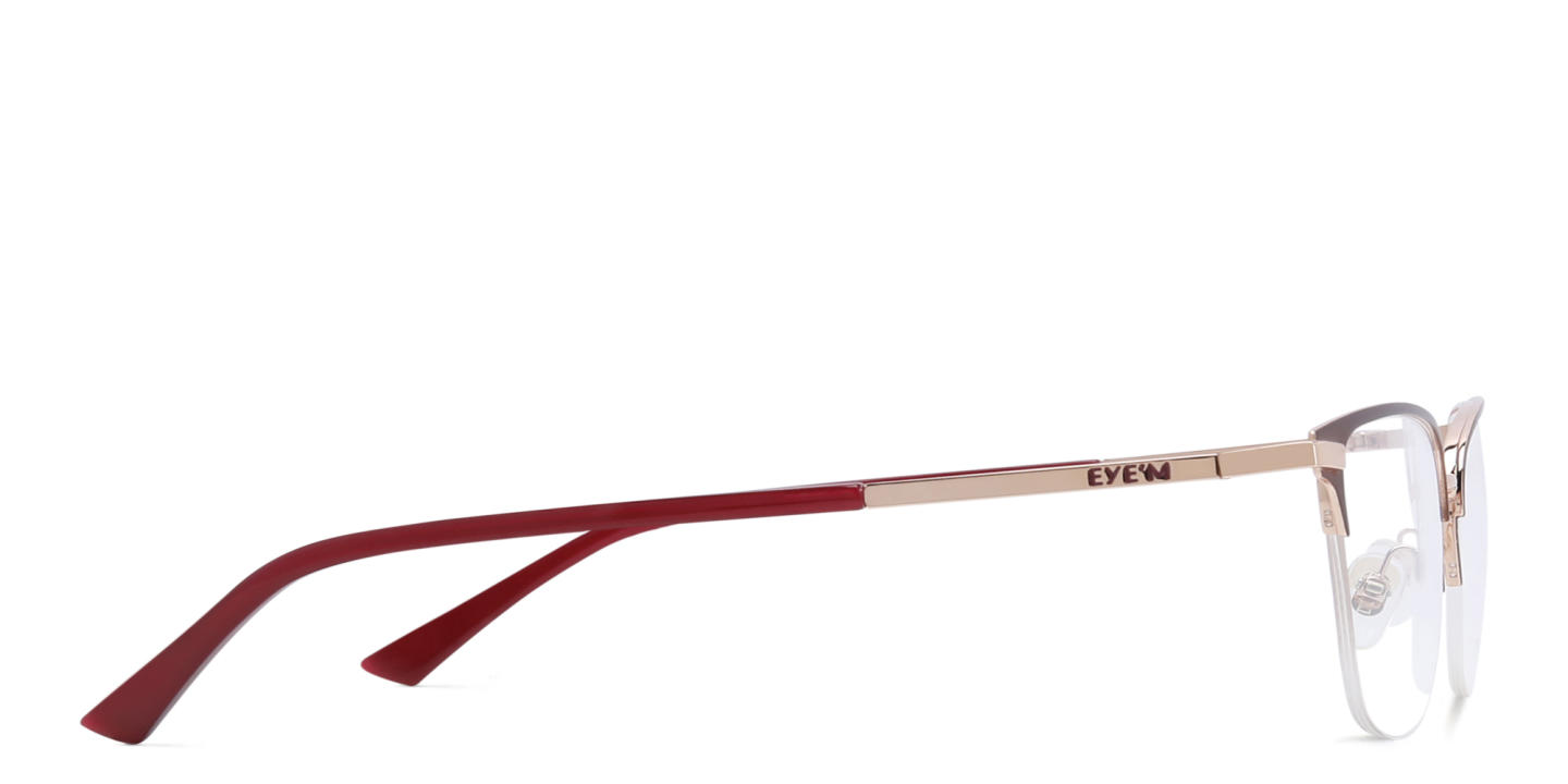 EYE'M Half Rim Cat Eye Eyeglasses in Red – Product Photo 3