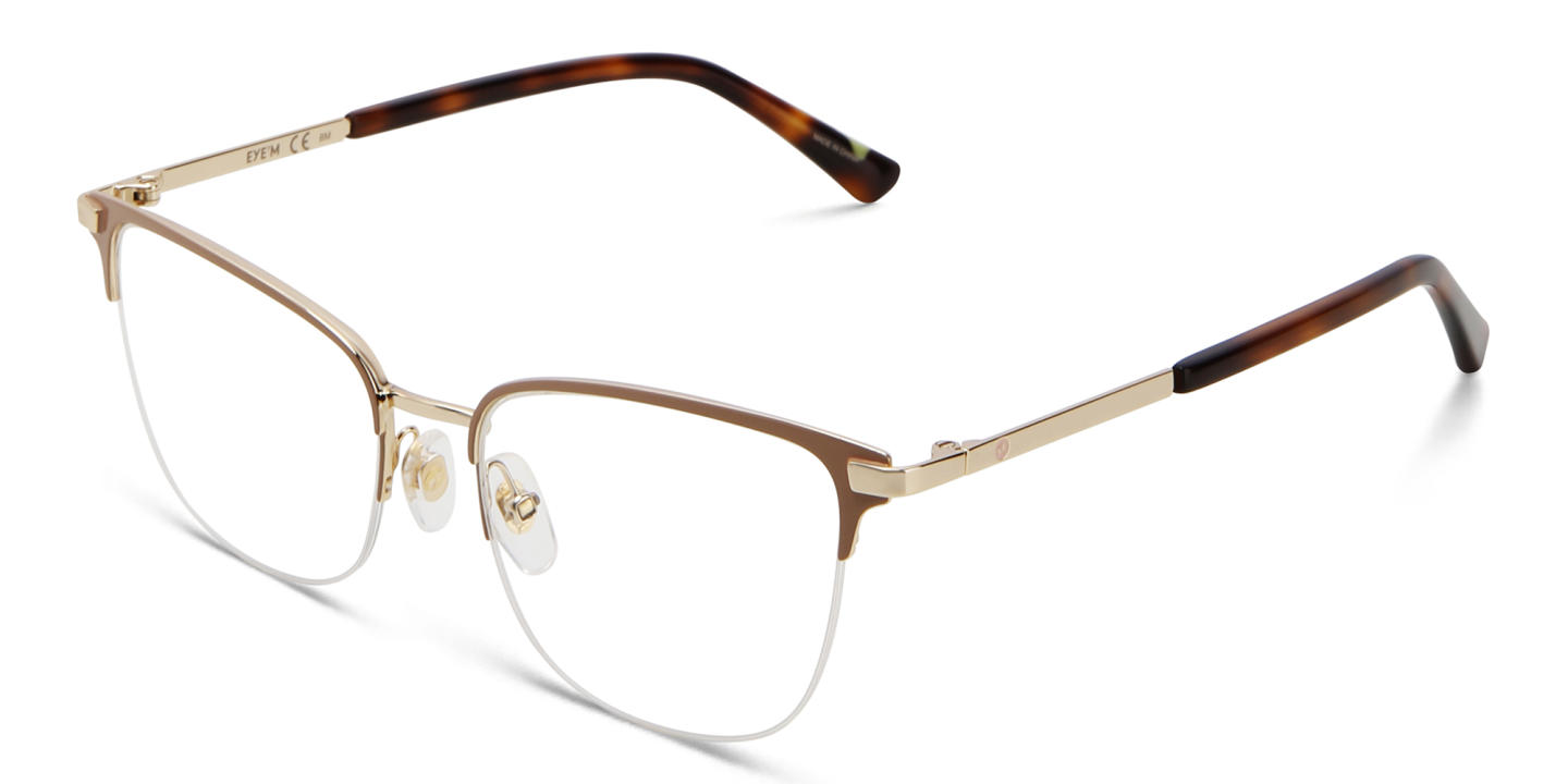 EYE'M Half Rim Cat Eye Eyeglasses in Nude – Product Photo 2