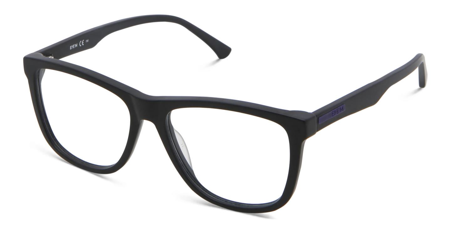 EYE'M Wide Square Eyeglasses in Black – Product Photo 2