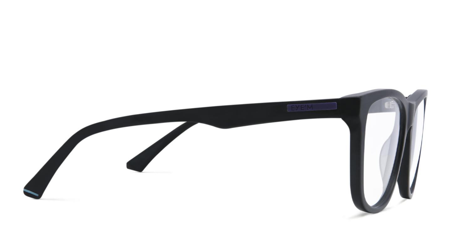 Shop EYE'M Wide Square Eyeglasses in Black online.