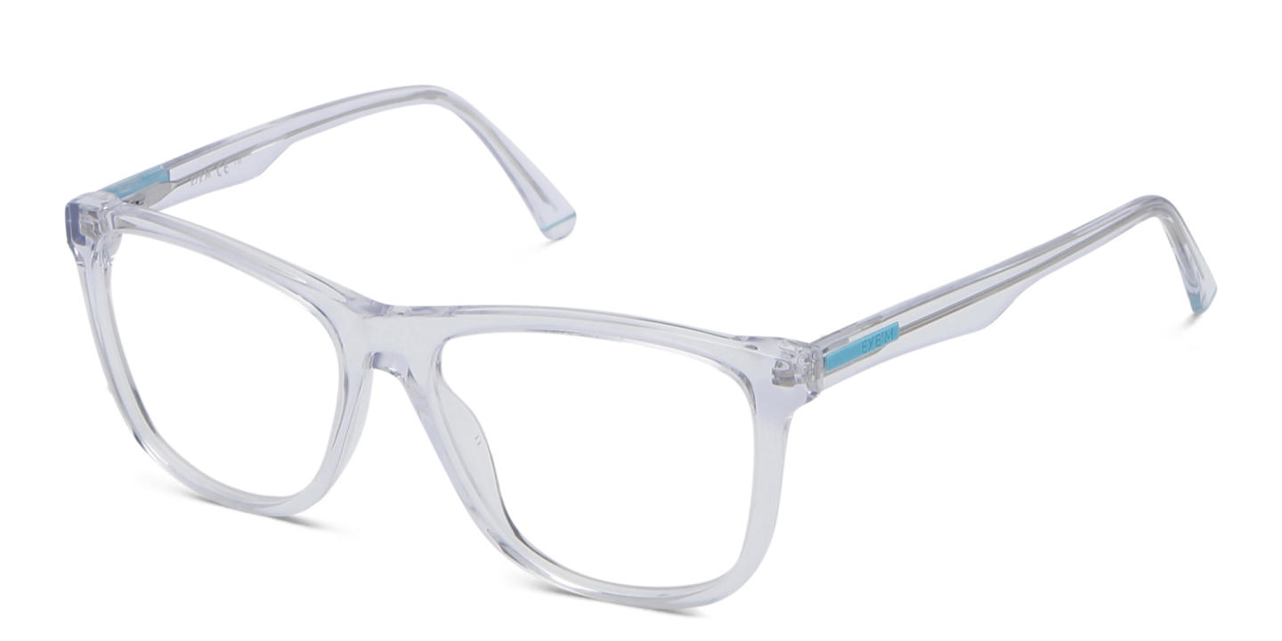 EYE'M Wide Square Eyeglasses in Clear – Product Photo 2