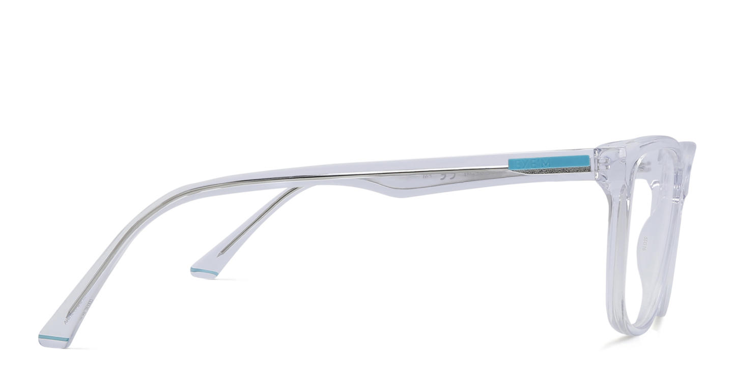 EYE'M Wide Square Eyeglasses in Clear – Product Photo 3