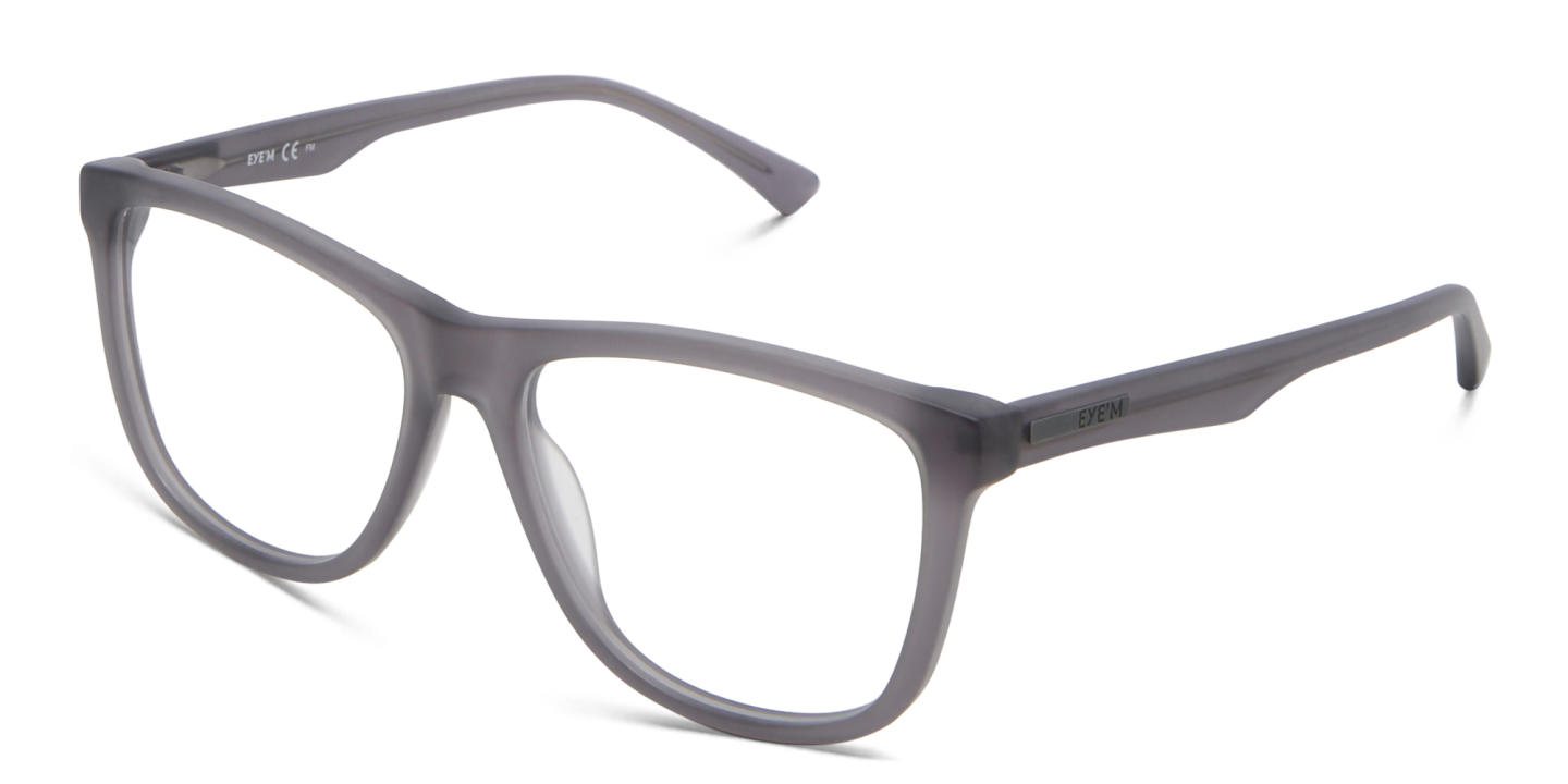 EYE'M Wide Square Eyeglasses in Grey – Product Photo 2