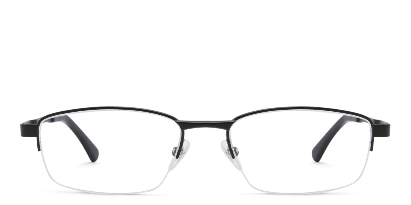 EYE'M Half Rim Rectangle Eyeglasses in Black – Product Photo 0